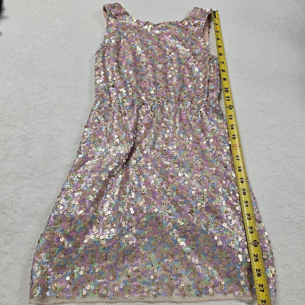 Peek Girls Sequin Dress Size M 8 Pastel Multicolor‎ Sparkly Party Holiday...